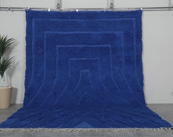 Moroccan rug blue - Berber rug - Custom moroccan rug - Blue rug - Handmade rug - Blue wool rug - contemporary blue rug - Custom made rug