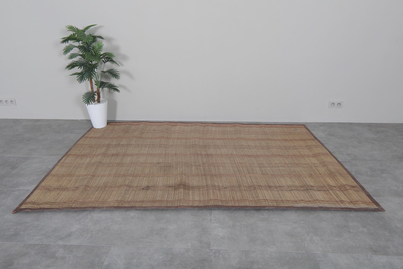 Reed Rug Vintage Tuareg Mat 5.9 X 8.6 Feet Handmade Mat - Vintage Tuareg Rug ...