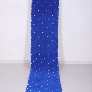 Custom hallway rug - Blue runner rug - Blue hallway rug - entryway rug - Long rug - Long runner rug - Moroccan polka rug - Dotted runner rug
