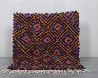 Moroccan berber rug 3.2 x 3.5 Feet Handmade berber rug - Morocco rug - Moroccan area rug - Hand knotted rug - Moroccan berber rug