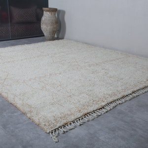Beni Ourain Teppich Beige Tuareg Teppich aus Wolle in Beige Handgewebter Teppich Marokkanischer Berber Teppich Marokko Teppich Bild 4
