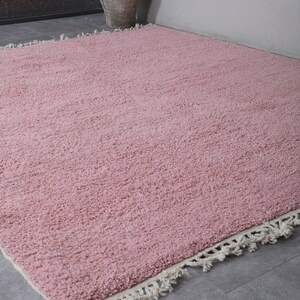 Moroccan rug millennial pink - Solid rug - Moroccan plain rug - Handmade rug - Beni ourain rug - Moroccan area rug - Morocco rug image 10
