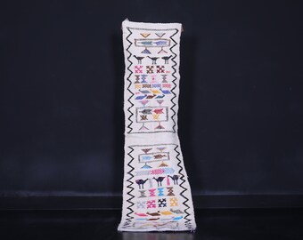 Colorful moroccan Kilim runner rug 1.8x6.8 feet - Handmade colorful wool kilim rug - Tribal pattern hallway runner - Boho flatweave kilim