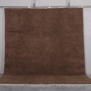 Moroccan Brown rug - Solid area rug - Berber rug - Moroccan rug - Plain rug - Custom rug - Handmade rug - Beni ourain rug