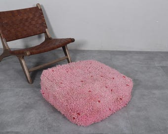 Duży puf do pufy Kilim - ręcznie wykonany, 24 x 24-calowy, poduszka podłogowa do salonu w stylu boho - puf lub podnóżek