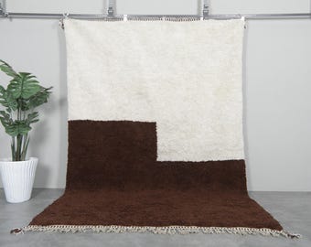 Moroccan contemporary rug - Contemporary brown rug - Moroccan rug - Beni ourain rug - Custom rug - Handmade rug - Berber rug - Handmade rug