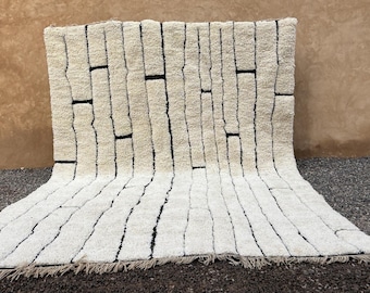Beni ourain rug hand knotted - Moroccan rug - Wool berber rug - Custom rug - Handmade rug - Genuine lamb wool - Morocco rug