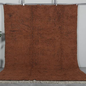 Moroccan rug Terracotta - Beni ourain rug - Moroccan wool rug - Custom area rug - Handmade rug - Genuine lamb wool