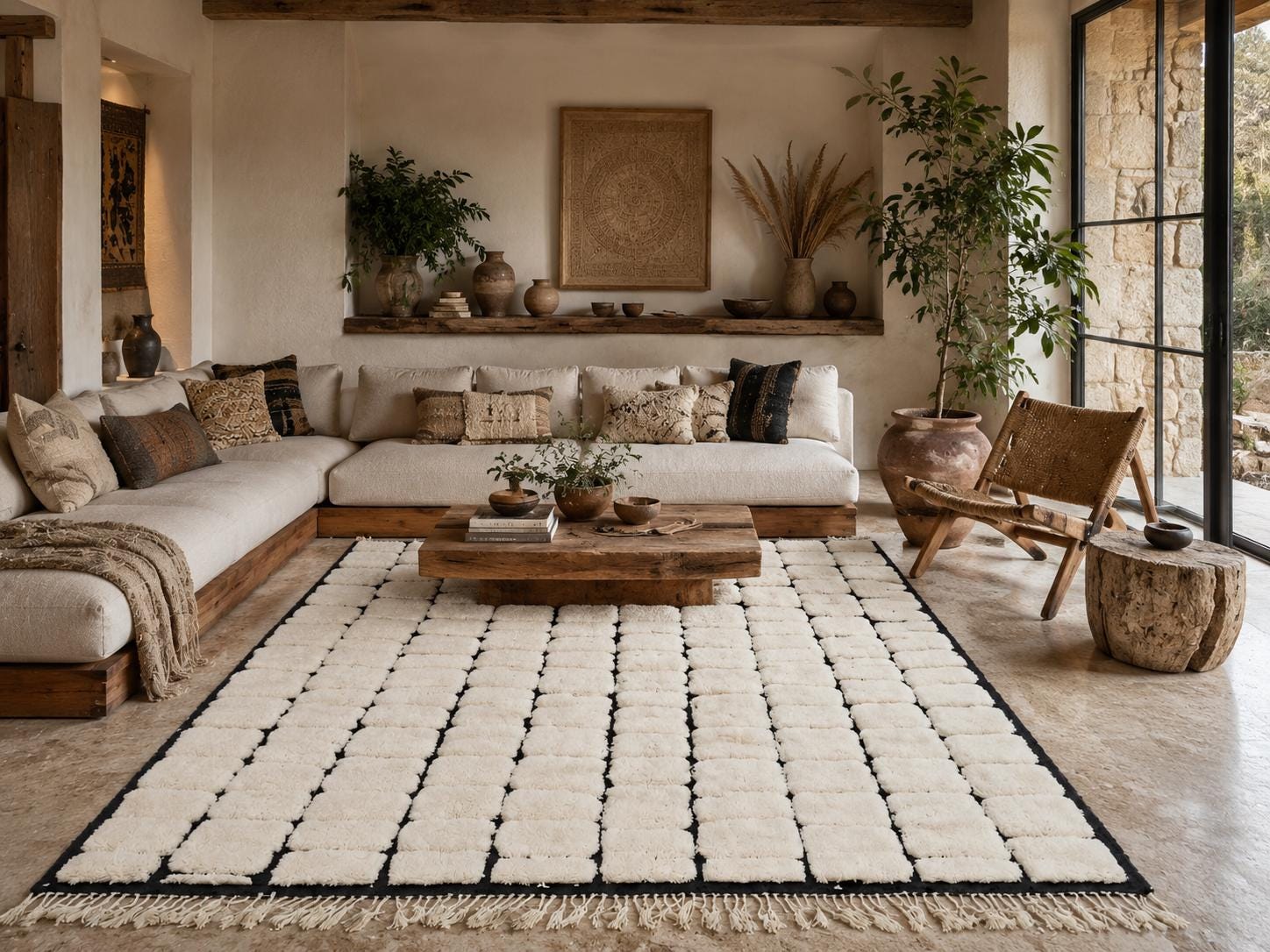 Hand Knotted Beni Ourain Rug – Genuine Lambs Wool Moroccan Berber