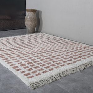Moroccan rug Brick Handmade berber rug Custom area rug Berber rug Grid rug Wool rug Morocco rug Contemporary brick rug image 3