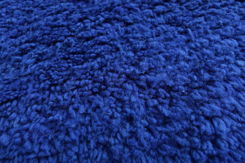 Moroccan rug blue Berber rug Custom Moroccan rug Beni ourain rug Handmade rug Plain Wool rug Solid blue rug custom made rugs image 8