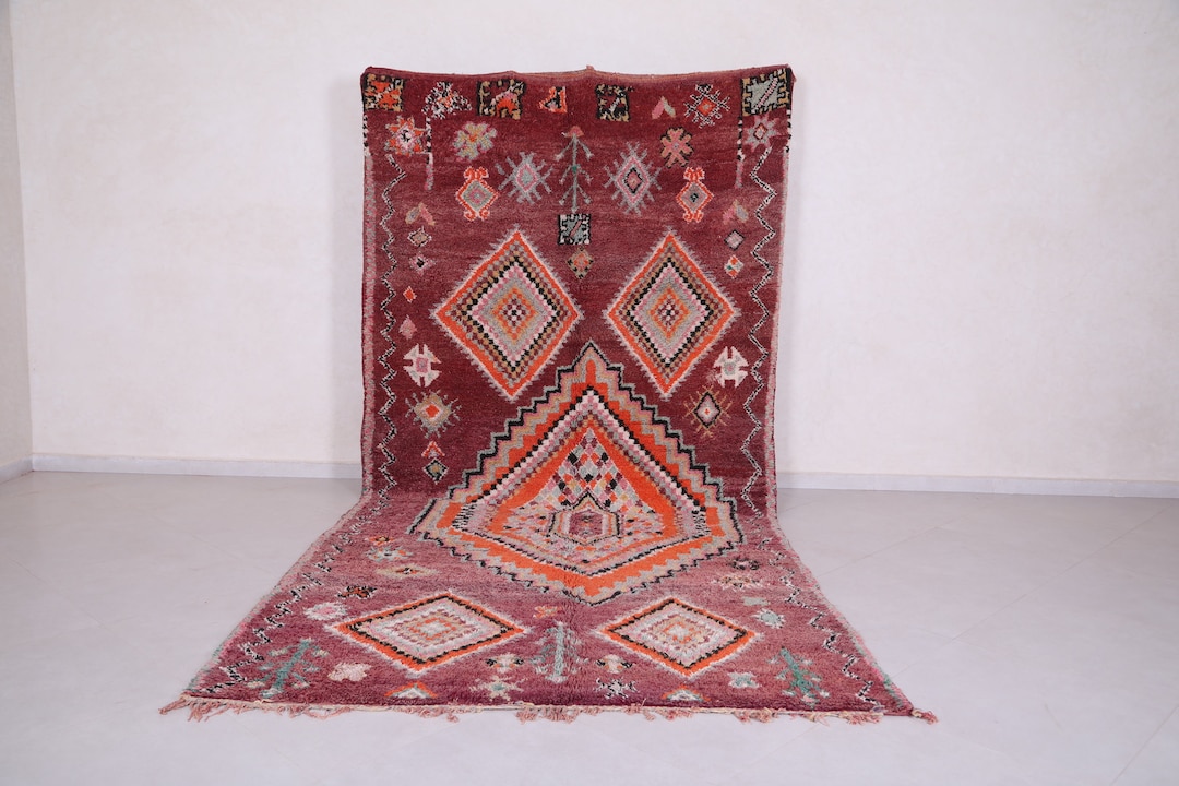 6x12 Rug Vintage Moroccan Wool Rug 6x12 Feet - Large Handmade Berber Rug ...