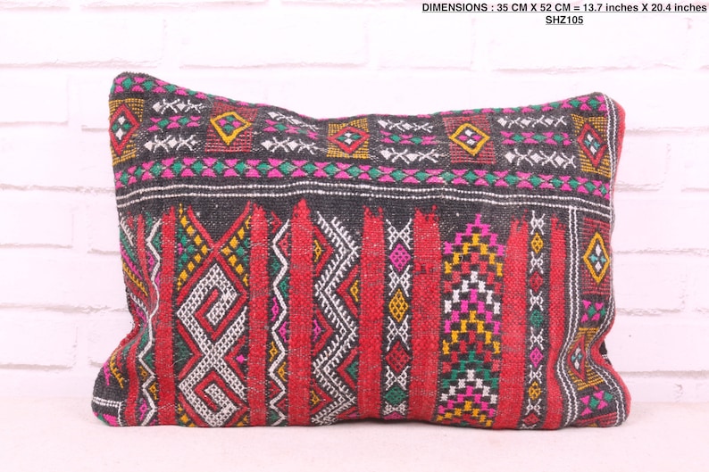 13.7 inches X 20.4 inches Filled Moroccan pillow