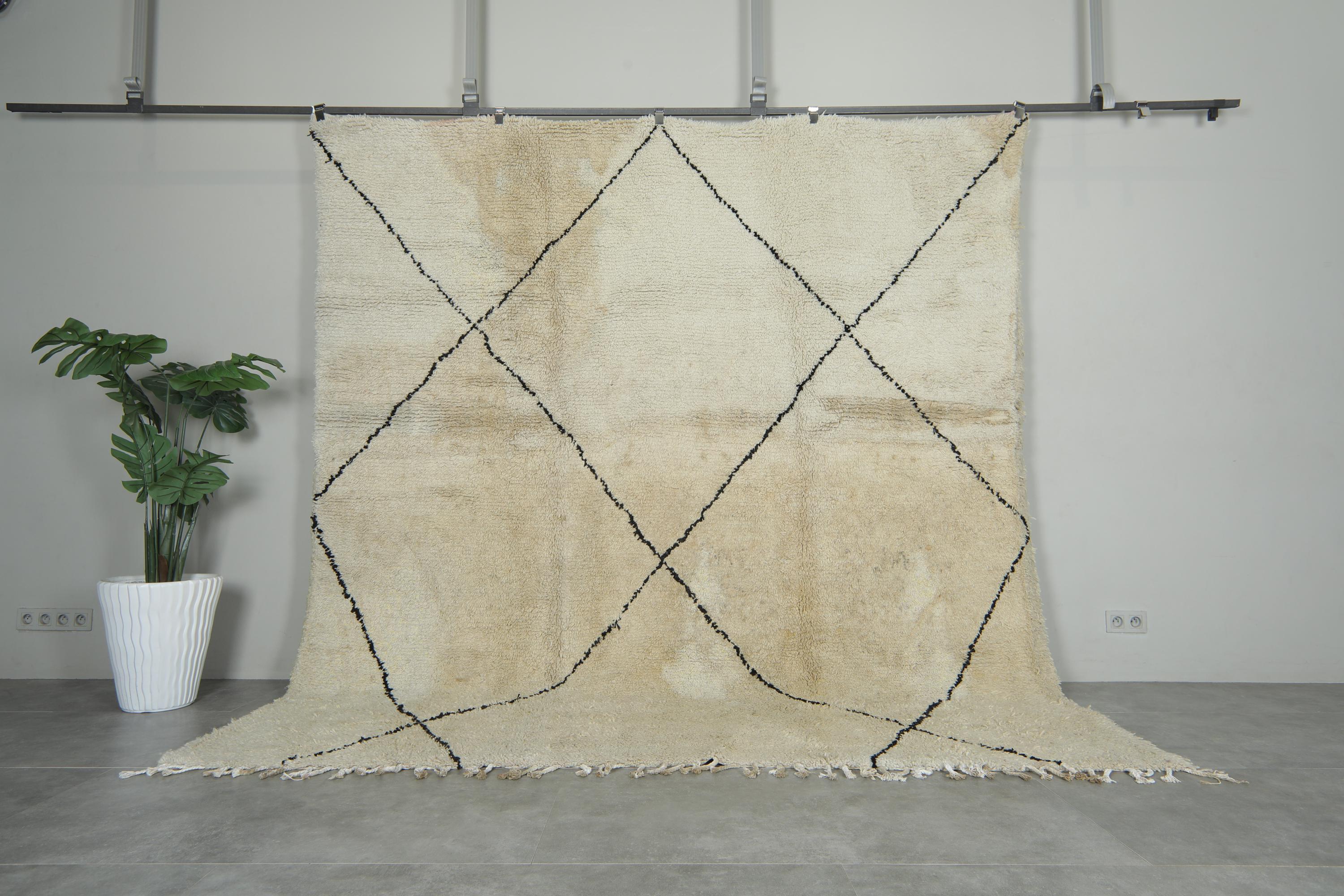 Handmade Beni Ourain Rug 8.9 X 9.8 Feet Handmade Berber Rug