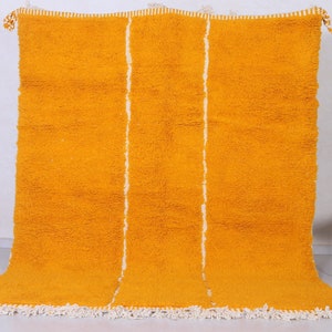 Moroccan yellow rug - Beni ourain rug - Wool berber rug - Custom rug - Handmade rug - Yellow rug - Berber yellow rug - Moroccan rug
