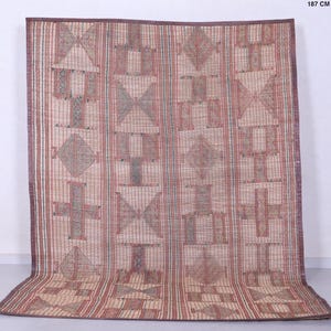 Vintage tuareg mat 6.1 x 9.2 feet old reed rug - tuareg rug - handmade rug - nomad rug - mauritanian mat - sahara rug image 10