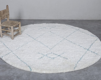 Hand knotted round rug - Morocco rug - Moroccan circle rug - Wool berber rug - Beni ourain rug - Moroccan rounded rug