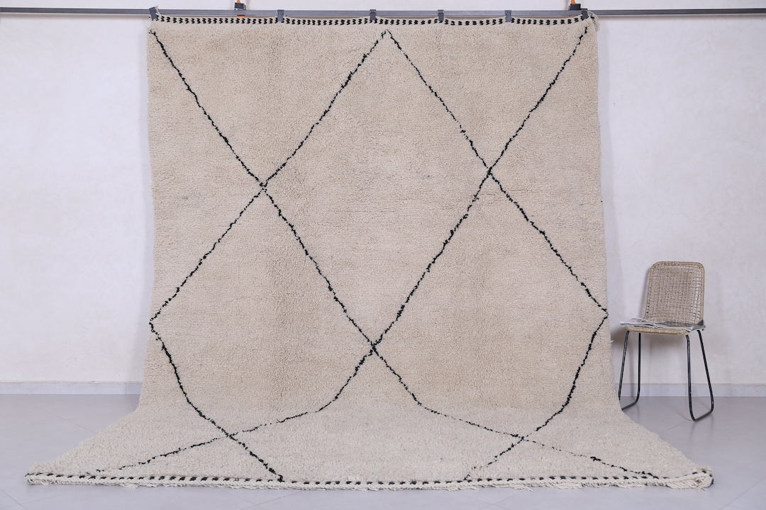 Moroccan Ivory Rug - Beni Ourain Rug - All Wool Berber Rug - Custom Rug ...