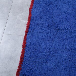 Moroccan rug blue Berber rug Custom Moroccan rug Beni ourain rug Handmade rug Plain Wool rug Solid blue rug custom made rugs image 6
