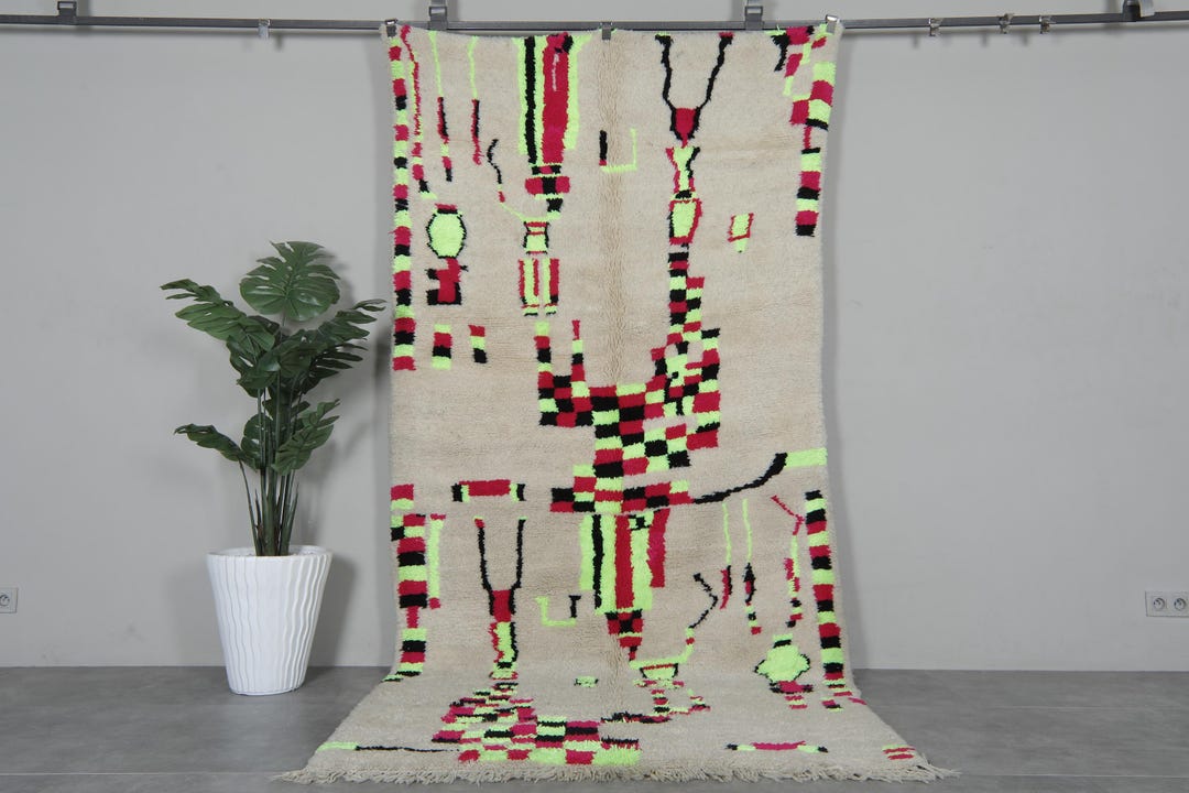 【新品★モロッコ製ハンドメイドカラフルラグ】 No.10 新品☆モロッコ製ハンドメイドカラフルラグ】 No.10 新品☆モロッコ製