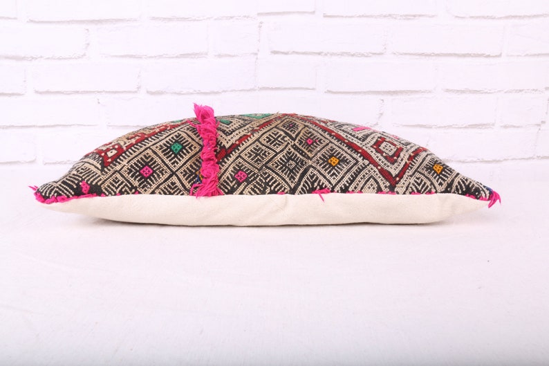 11 inches X 19.6 inches Filled Moroccan pillow
