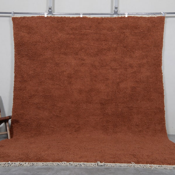 Moroccan terracotta rug - Terracotta solid rug - wool berber rug - Custom rug - Handmade rug - rustic orange rug - Moroccan carpet