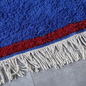 Moroccan rug blue Berber rug Custom Moroccan rug Beni ourain rug Handmade rug Plain Wool rug Solid blue rug custom made rugs image 5