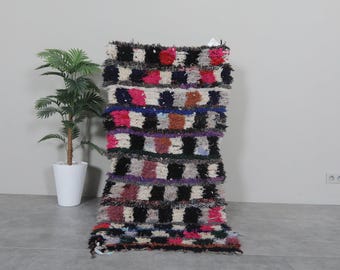 Moroccan handwoven rug 2.5 x 5.2 Feet Moroccan rug - Wool area rug - Handmade rug - Moroccan shag rug - Shag rug