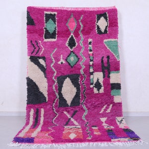 Moroccan rug purple 4.9 x 8.7 feet berber rug - handmade moroccan rug - contemporary rug - wool area rug - morocco rug