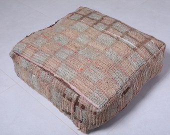 Boho pouf to complete your floor seating - Handmade 24x24 inch Kilim Floor Pouf Cushion for Bohemian Decor & Moroccan Style