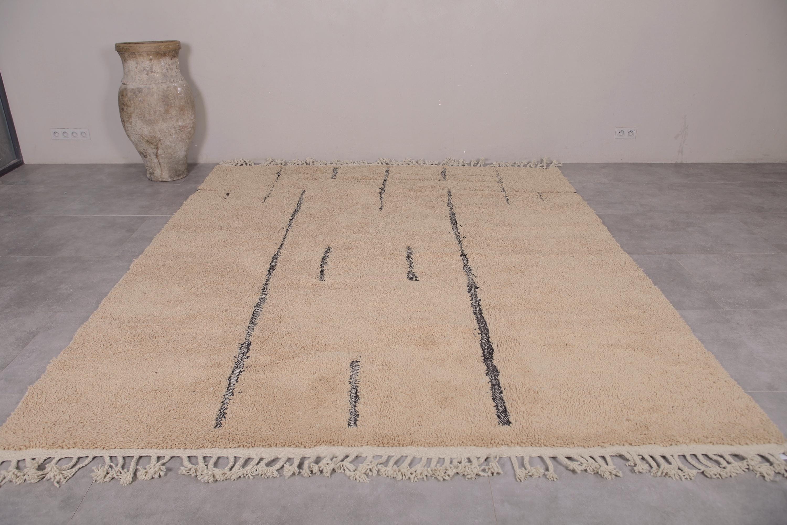 Moroccan Rug Beige - Moroccan Hand Knotted Rug - All Wool Berber Rug ...