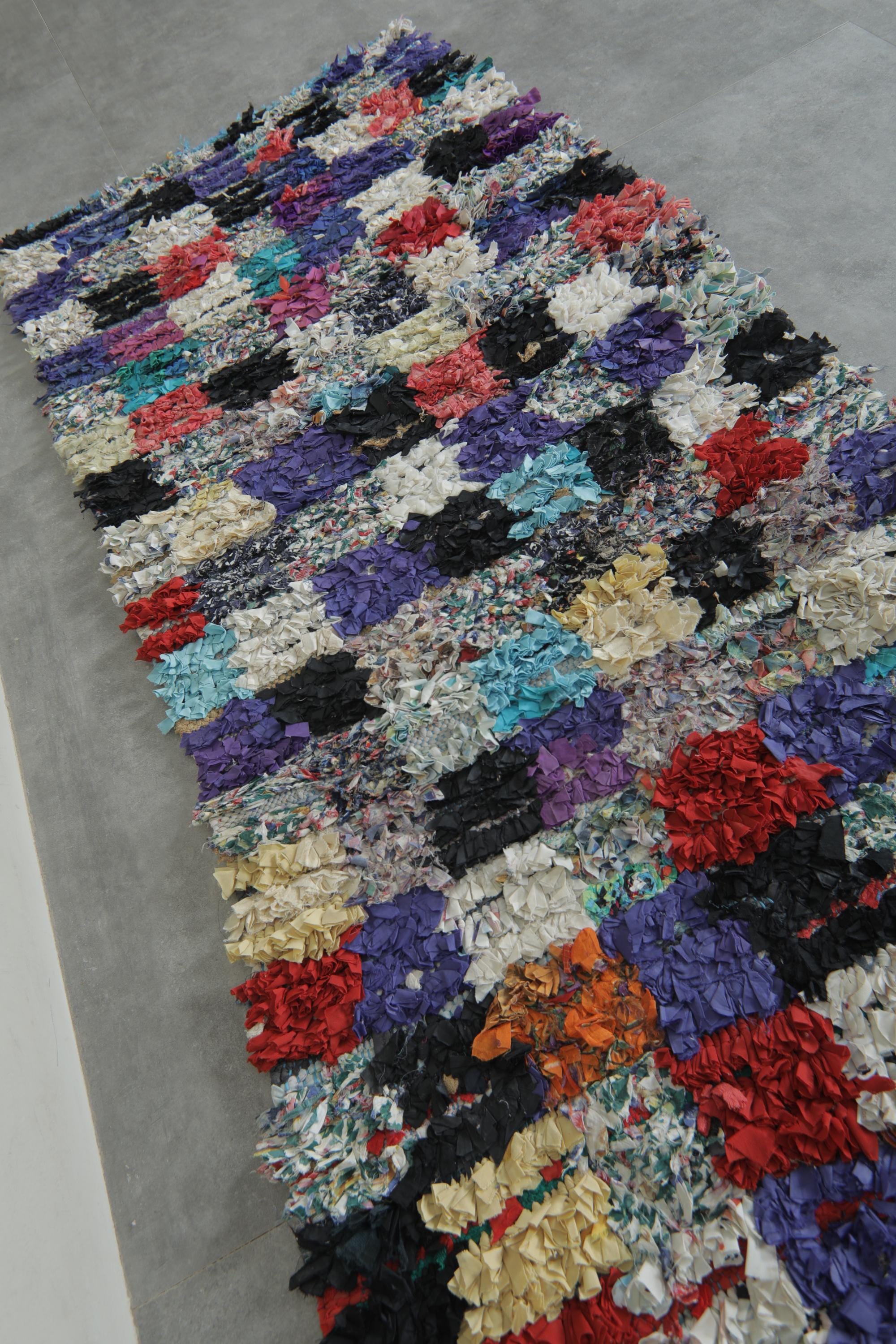 チェック柄ブーシュルイットラグ 5.2 x 7.1 フィート カラフルなラグ