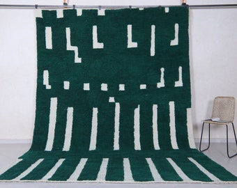Moroccan green rug - Handmade berber rug - Custom area rug - Beni ourain rug green - Living room rug - Moroccan rug - Morocco rug - Wool rug