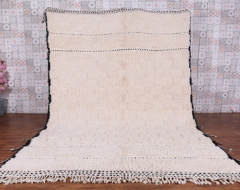 Alfombra Beni ourain - alfombra marroquí - alfombra de área a cuadros - alfombra de lana - alfombra bereber - alfombra marroquí - alfombra hecha a mano - alfombra marroquí a cuadros