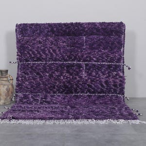 Moroccan rug 4.6 x 6.1 feet moroccan purple rug - berber rug - moroccan rug - hand knotted rug - moroccan area rug - wool rug - morocco rug