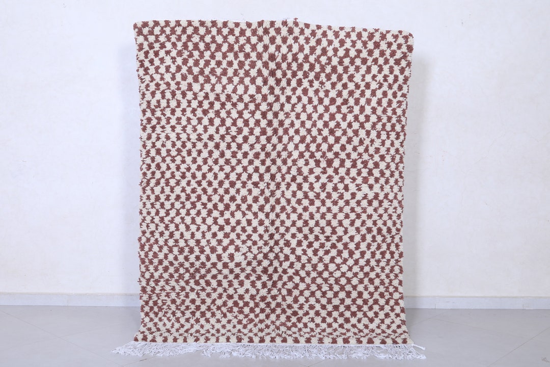 Moroccan Checkered Rug 4.8 X 6.2 Feet Checkers Rug - Checkered Area Rug ...