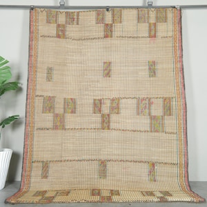 Vintage mauritanian rug 6.3 x 8.5 feet reed rug - tuareg mat - nomad rug - handmade rug - tuareg mat - vintage rug - african mat