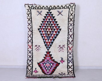 Moroccan azilal rug 3.6 x 6.1 feet berber rug - vintage moroccan rug - moroccan berber rug - wool rug - handmade rug - morocco rug