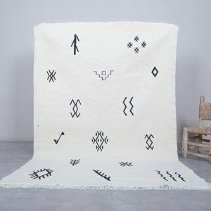 Custom Moroccan rug Flat woven rug White morocco rug Berber rug Kilim rug handmade rug Moroccan area rug Moroccan kilim image 1