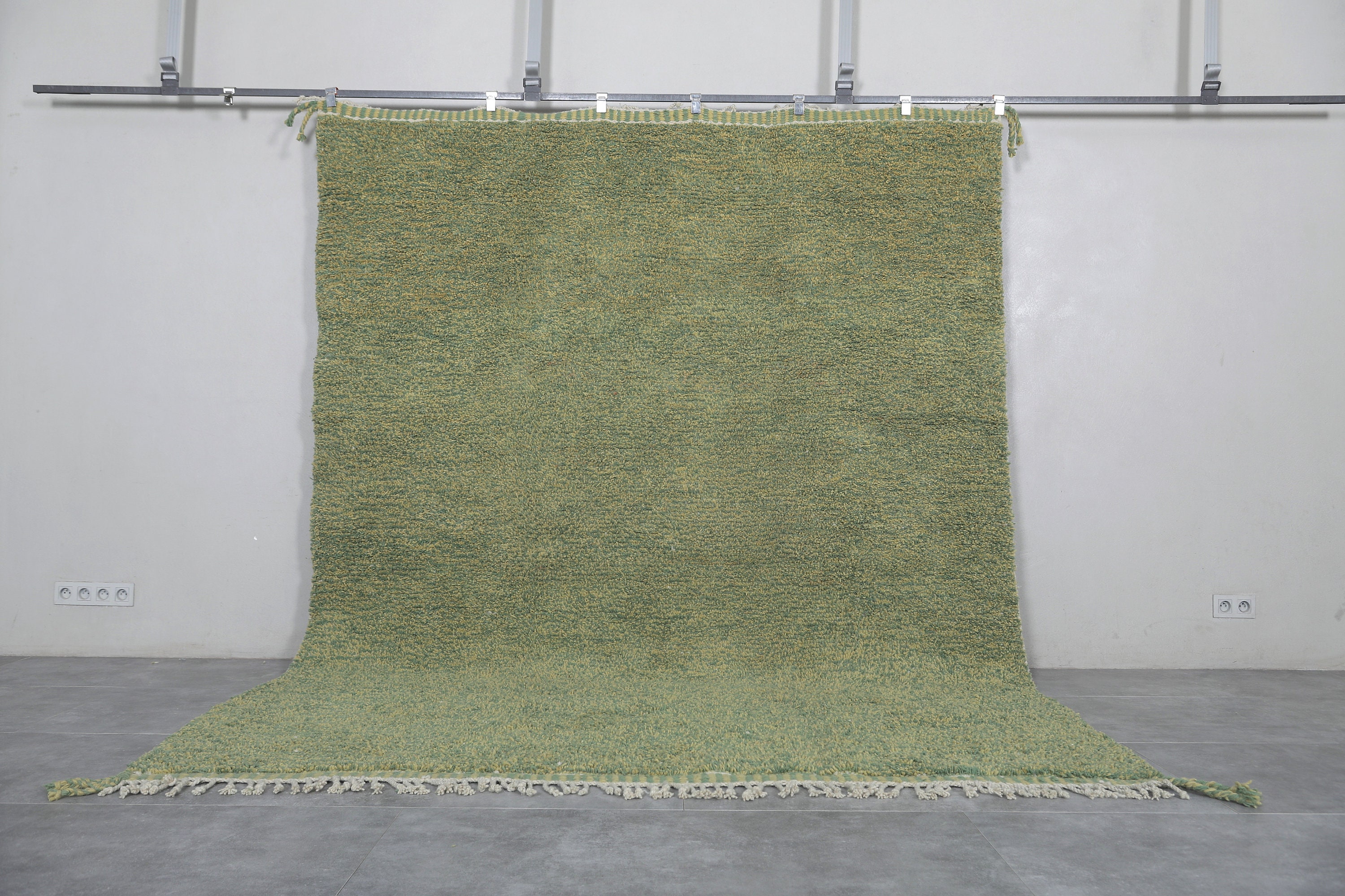 Moroccan rug green - Handmade rug - Moroccan berber rug - Solid rug - Morocco rug - Moroccan area rug - Custom green rug - Wool rug