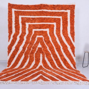 Moroccan rug Orange - Beni ourain rug - Wool berber rug - Custom size rug - handmade rug - Genuine Sheep wool - Wool rug - Orange rug