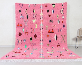 Moroccan rug Pink - Beni ourain rug - wool berber rug - Custom rug - handmade rug - Pink rug - Free shipping - Moroccan Pink rug