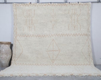 Beni Ourain Teppich Beige - Tuareg Teppich aus Wolle in Beige - Handgewebter Teppich - Marokkanischer Berber Teppich - Marokko Teppich