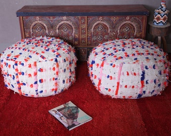 Moroccan pillow to warm up your living space - Handmade 24.8 x 11.8 INCHES Large Kilim Floor Pouf Cushion for Bohemian Decor