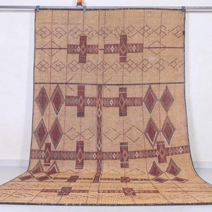 Vintage tuareg mat 5.7 x 11.2 feet long tuareg mat - hand woven rug - nomad rug - vintage tuareg rug - mauritanian mat - african rug
