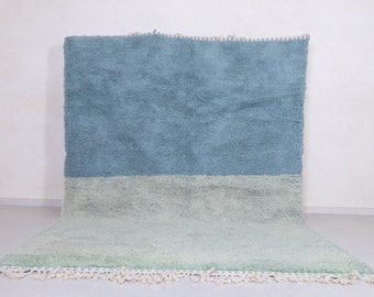 Moroccan rug Blue sky and Pistachio color  - Beni ourain rug - All wool berber rug - Custom area rug - handmade rug - Genuine lamb wool