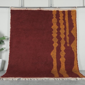 Moroccan rug deep terracotta-red - Handmade berber rug - Custom area rug - Beni ourain rug - Living room rug - Moroccan rug - Berber rug