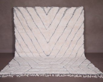Moroccan rug wool - Hand knotted Beni ourain rug - Custom Handmade rug - Genuine lamb wool - Authentic moroccan rug -  Moroccan area rug