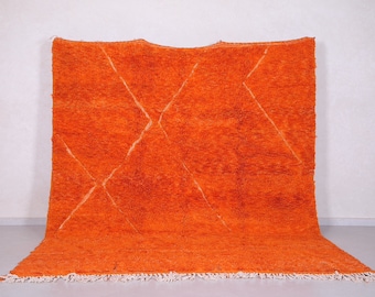 Oranger Teppich - Beni ourain Oranger Teppich - Berber Teppich - Handgewebter Teppich - Echte Lammwolle - Oranger Teppich - Wollteppich