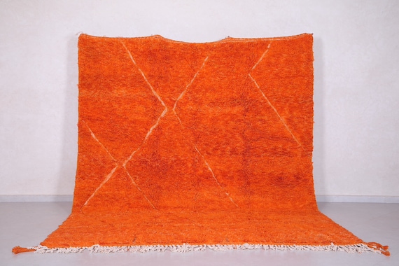 adopteren woonadres hoofdstuk Marokkaans oranje tapijt Beni ourain oranje tapijt wollen - Etsy België
